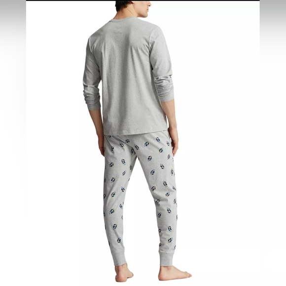 Polo Ralph Lauren Polo Bear Jogger Pajamas Set Size S/SML Heather Grey With Bear - Picture 2 of 4